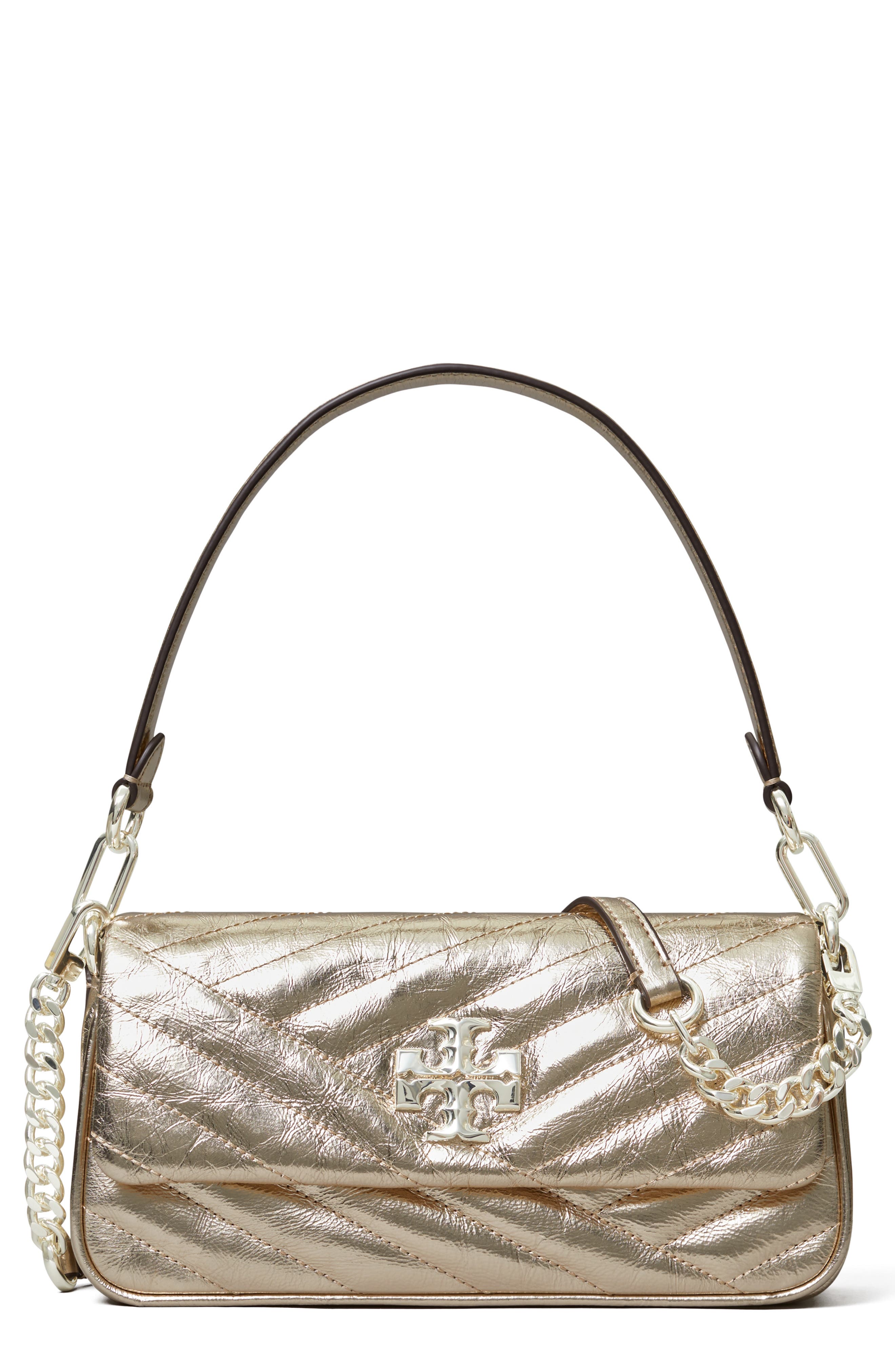 Tory Burch Kira Small Chevron Quilted Convertible Leather Crossbody Bag, Main, color, 