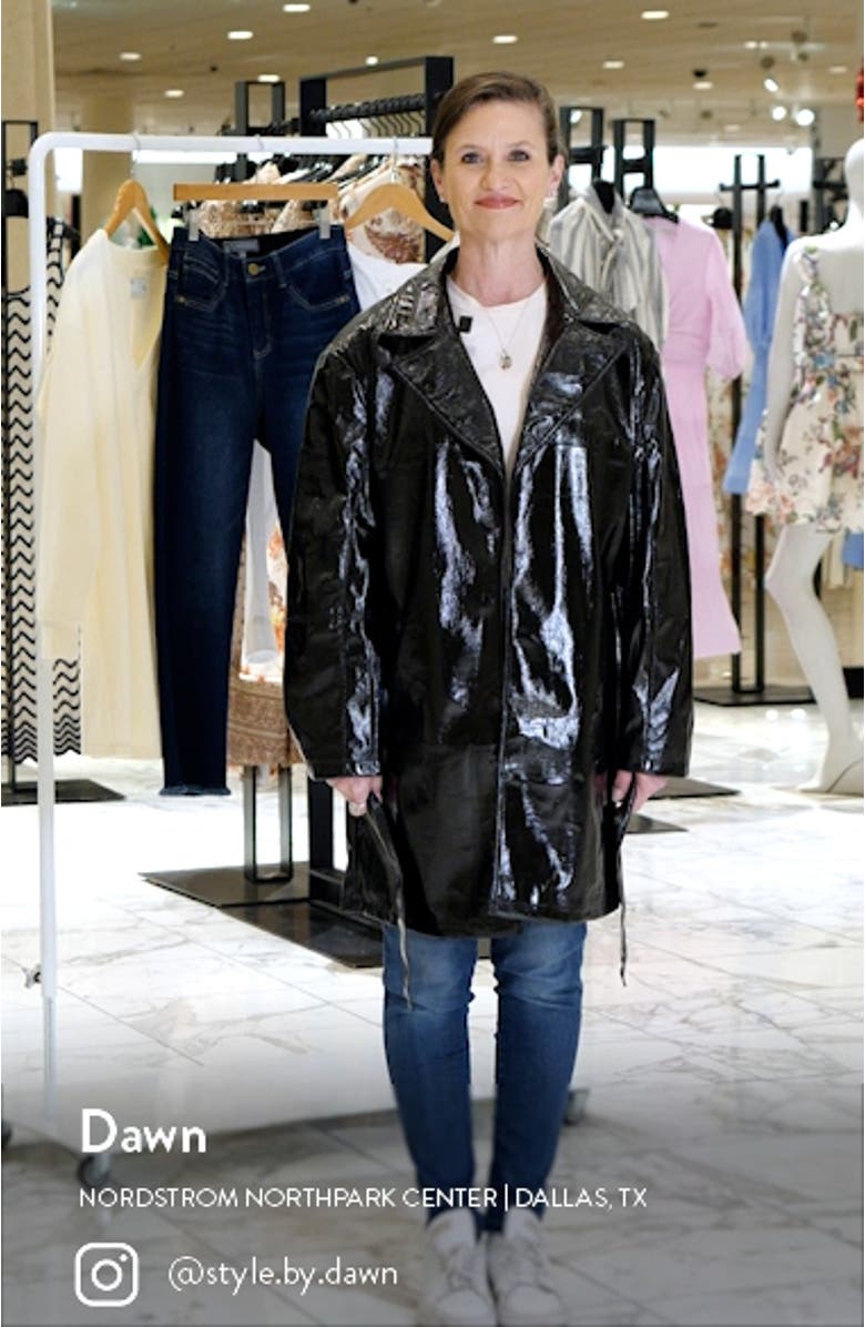 Belted Faux Leather Coat, sales video thumbnail