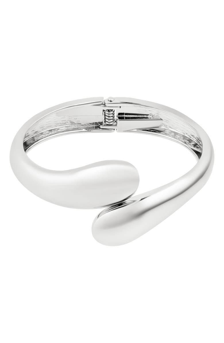 Adornia Overlap Cuff Bracelet, Main, color, Silver