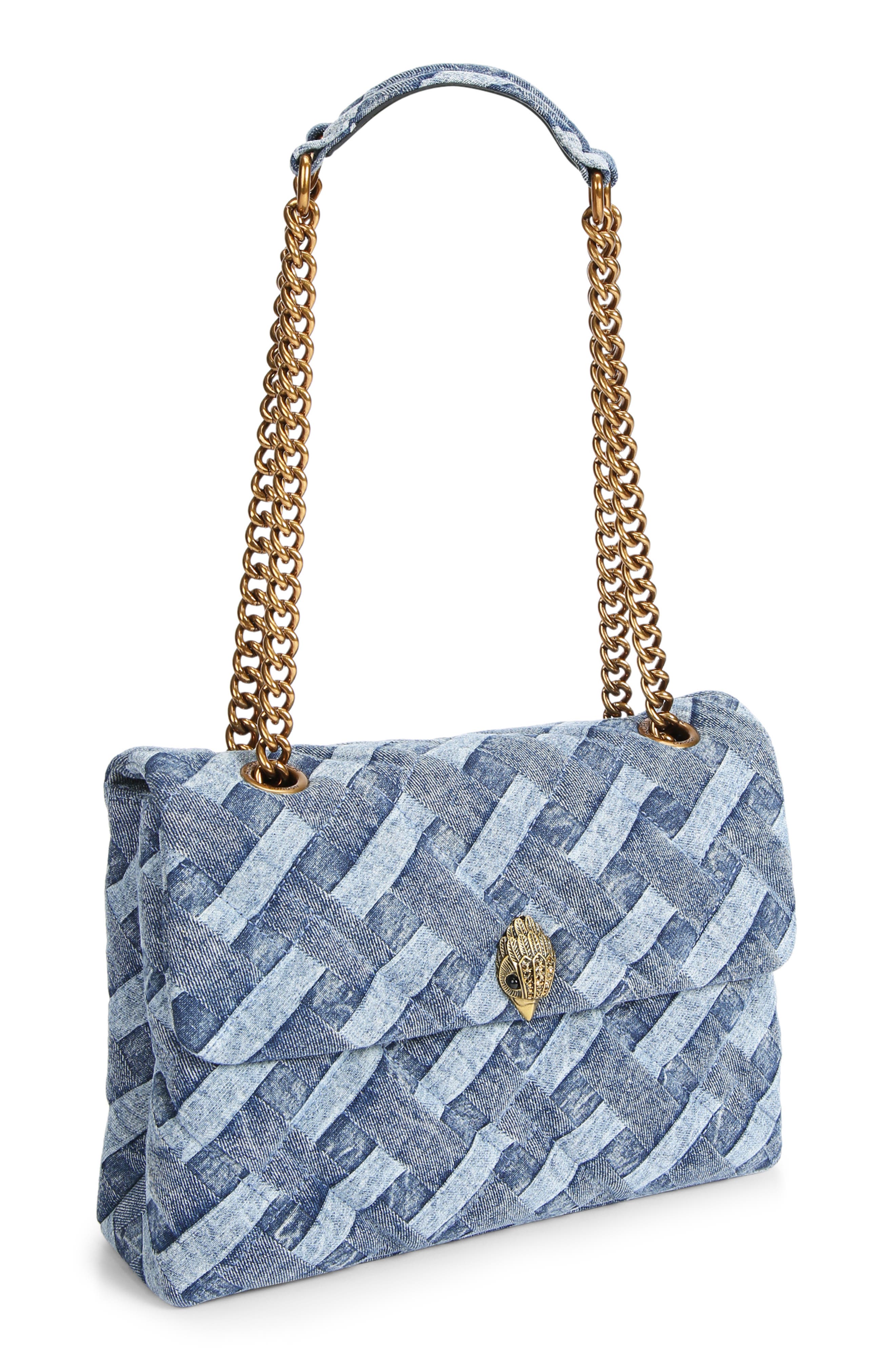 Kurt Geiger London Large Kensington Denim Shoulder Bag, Alternate, color, Navy