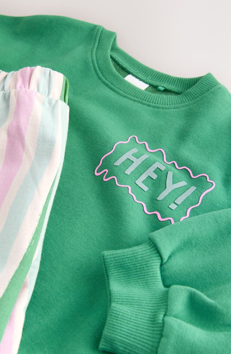 NEXT Kids' Sweatshirt & Wide Leg Pants Set, Alternate, color, Green