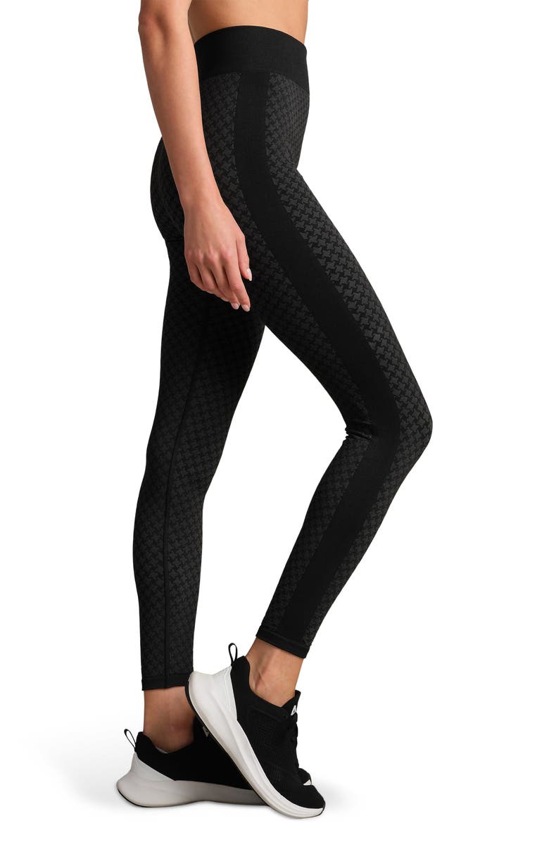 Rhone Houndstooth Check Leggings, Alternate, color, Pure Black Houndstooth