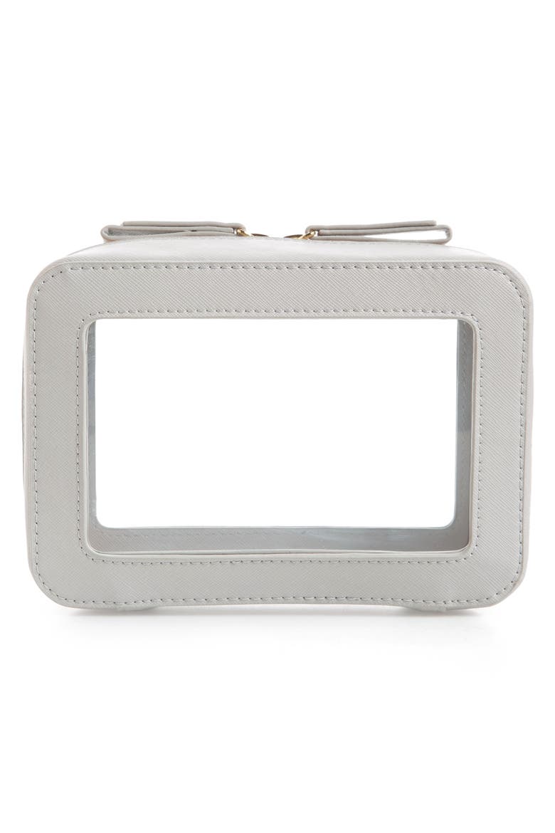 Clarity Jetset Cosmetics Case, Alternate, color, DOVE GREY