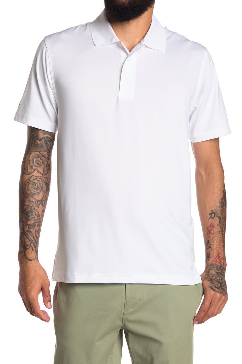 Knit Solid Polo, Main, color, WHITE