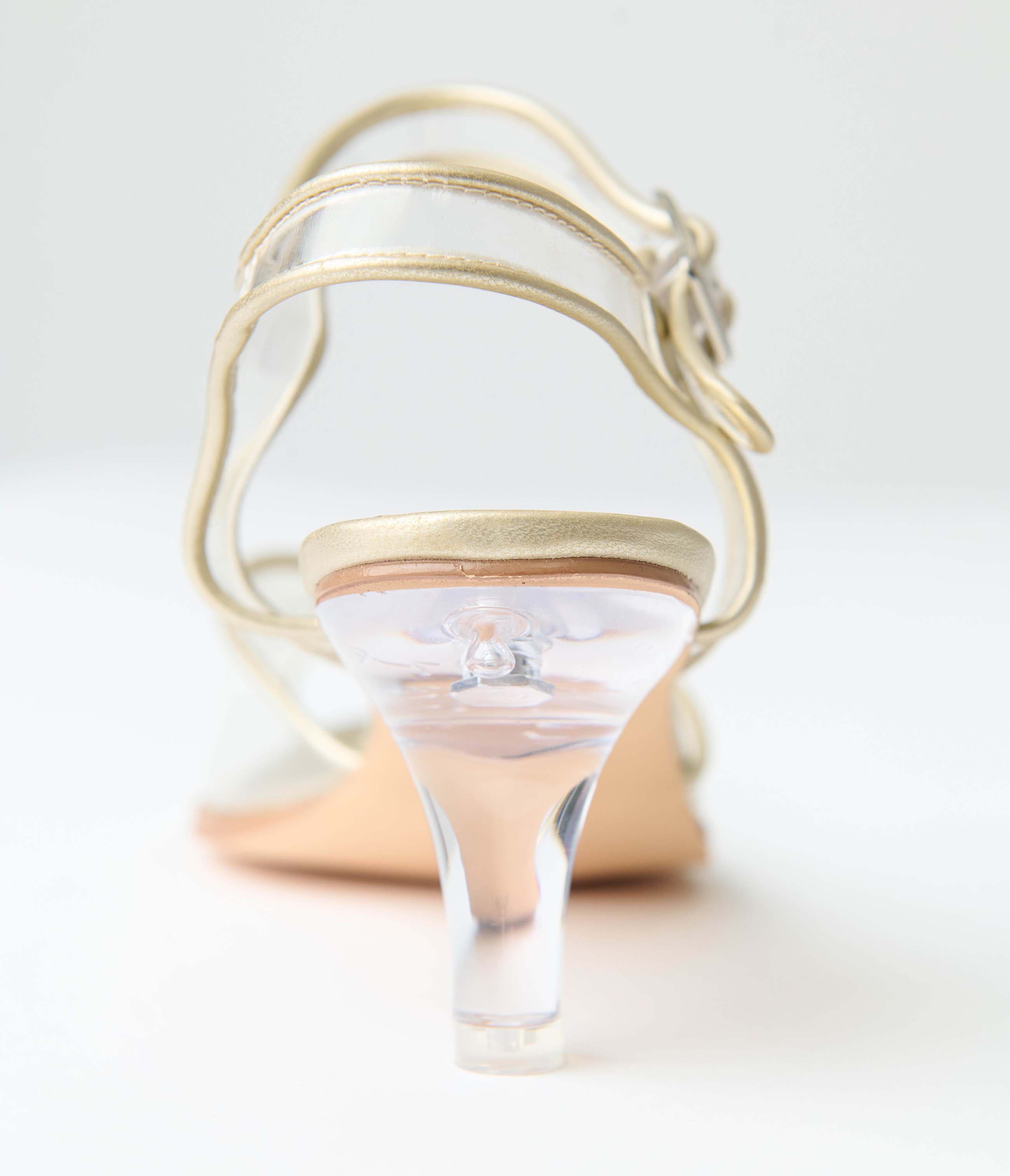 Unique Vintage 1940's Rhinestone Kitten Heels, Alternate, color, Clear Rhinestone