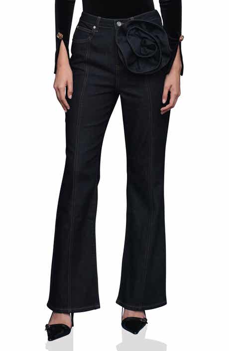 Avec Les Filles Rosette Detail High Waist Jeans