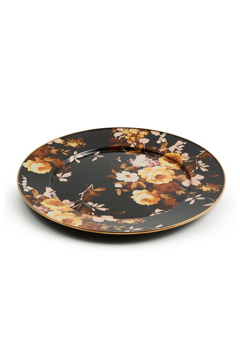 Wild Rose Enameled Steel Serving Platter, Alternate, color, BROWN