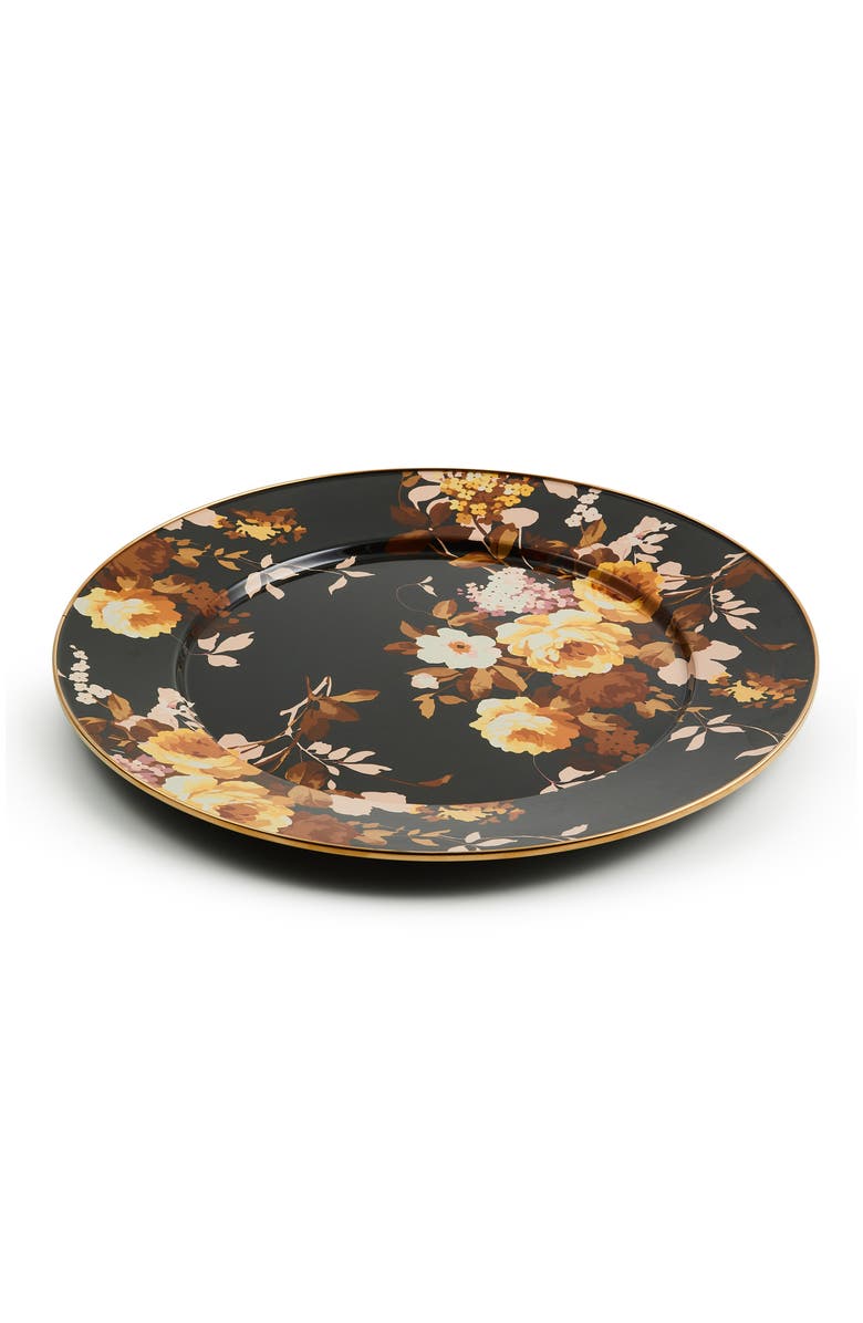 MACKENZIE CHILDS Wild Rose Enameled Steel Serving Platter, Alternate, color, Brown
