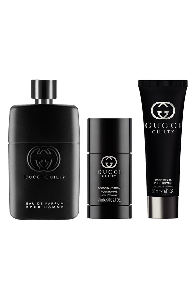 Gucci Men's 3-Piece Guilty Pour Homme Eau de Parfum Gift Set $162 Value, Main, color, 
