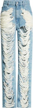 MM6 Maison Margiela Ripped Straight Leg Jeans