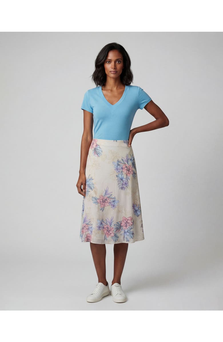 Lords of Harlech Exotic Floral Womens Midi Skirt, Main, color, Exotic Floral Natural
