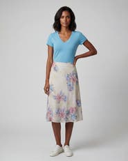 Lords of Harlech Exotic Floral Womens Midi Skirt