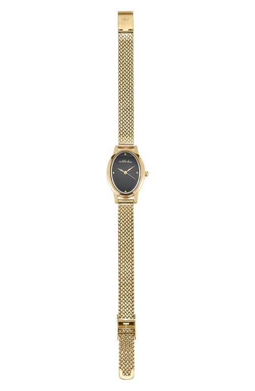 Ettika Oval Face Mesh Strap Watch In Gold