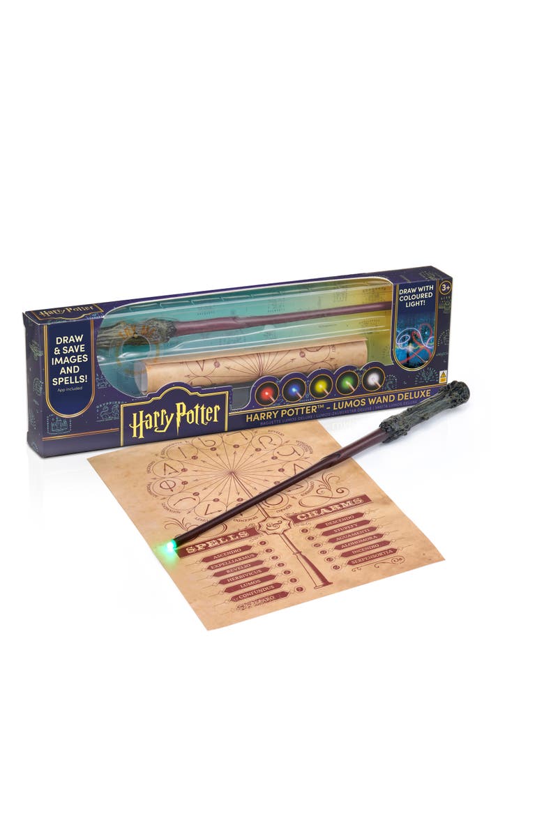 Deluxe Lumos Wand 14" Harry Potter Replica, Led Tip, Main, color, Brown