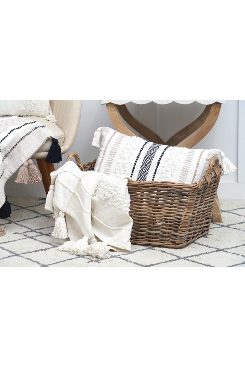 Barton White Throw Blanket, Alternate, color, White