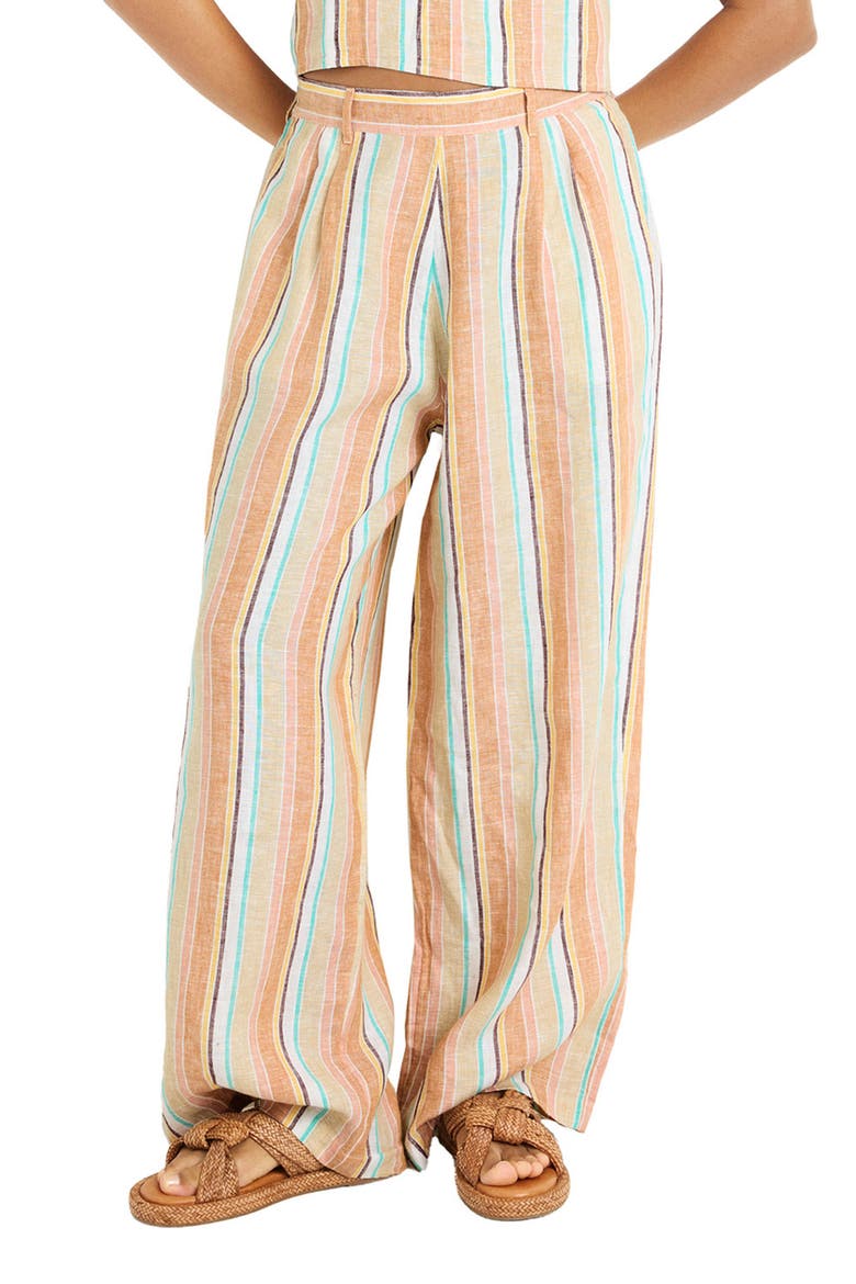 The Getaway Linen Cover-Up Pants, Main, color, SAND DUNES STRIPE