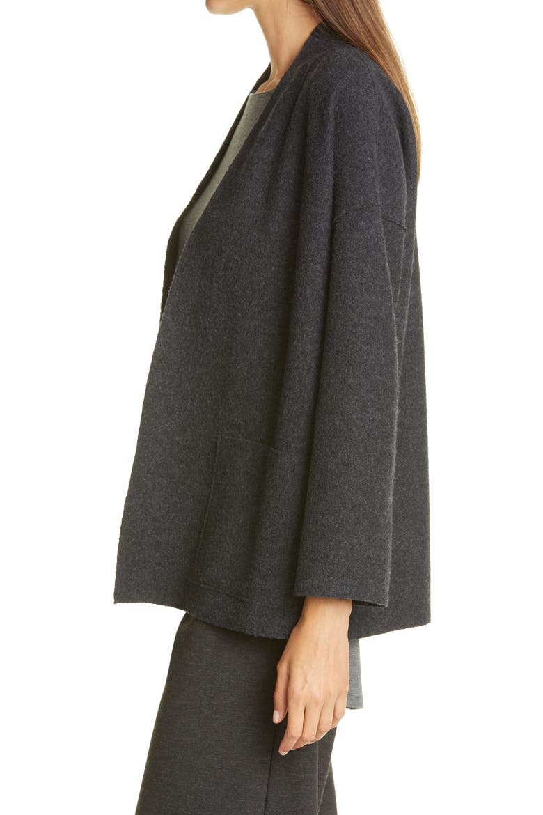 Lightweight Boiled Wool Jacket, Alternate, color, CHARCOAL