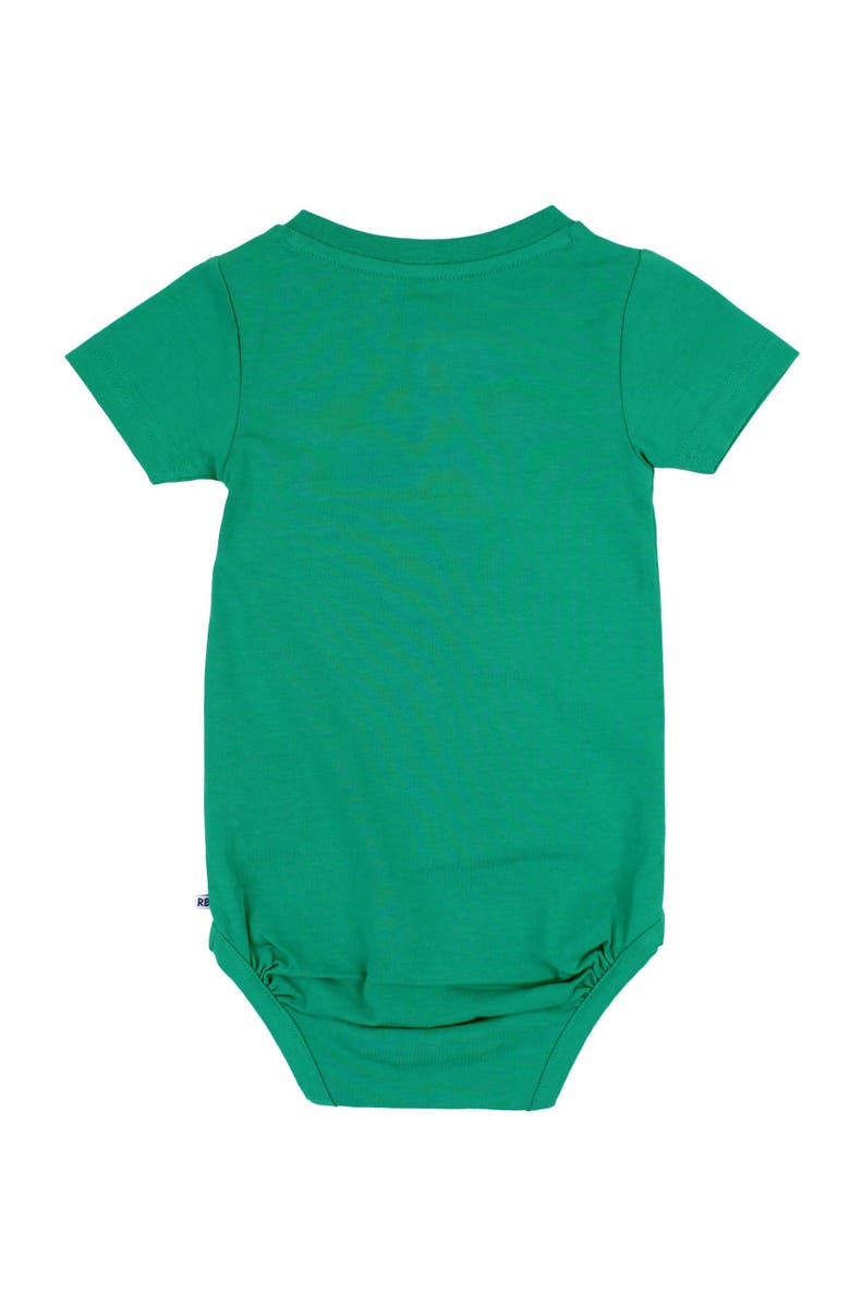 RuffleButts Baby Boys Short Sleeve Knit Henley Bodysuit, Alternate, color, Green