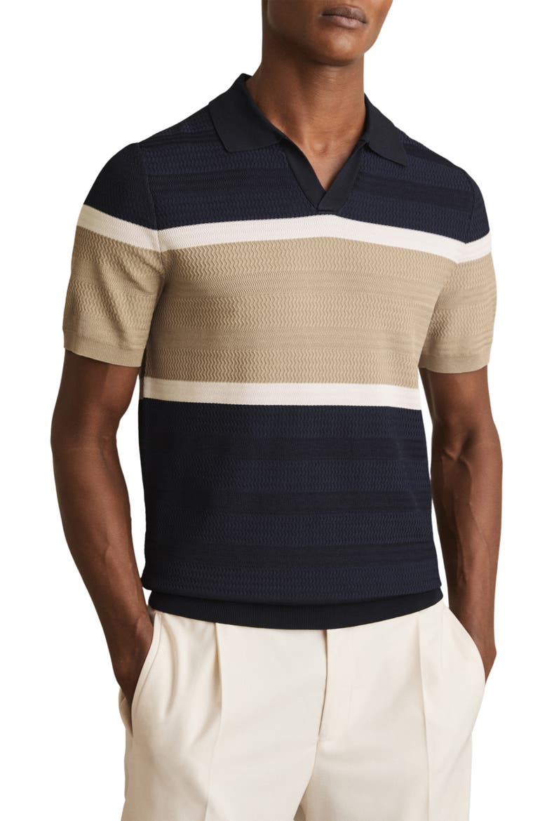 Jefferson Colorblock Polo, Main, color, NAVY/ CAMEL