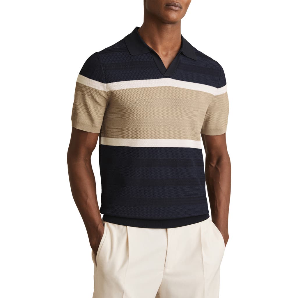 Reiss Jefferson Colorblock Polo In Black