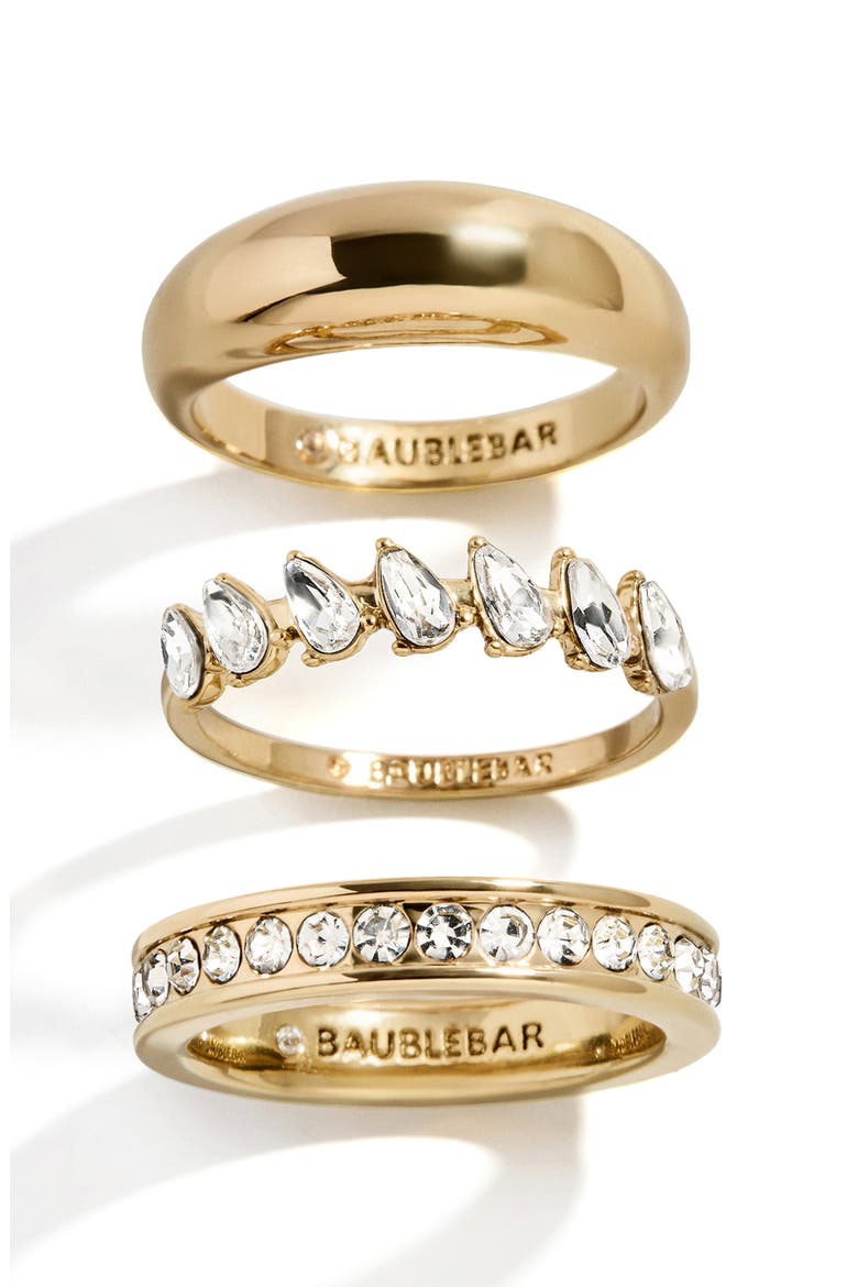 Greta Set of 3 Waterproof Ring Set, Alternate, color, GOLD