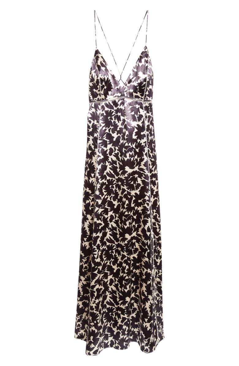 Ulla Johnson Evie Print Satin Maxi Dress, Alternate, color, Raven