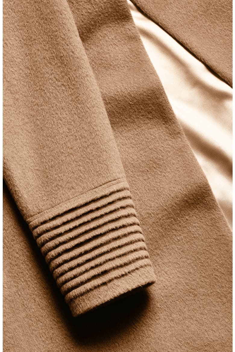 Hooded Alpaca & Wool Wrap Coat, Alternate, color, DARK CAMEL