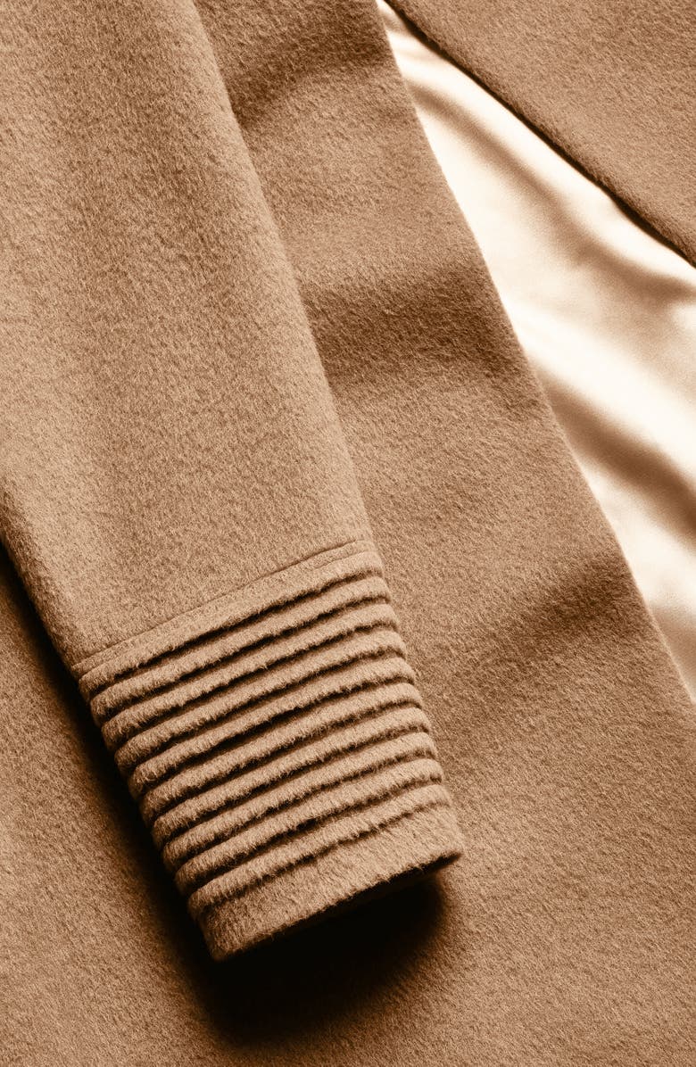 SENTALER Hooded Alpaca & Wool Wrap Coat, Alternate, color, Dark Camel