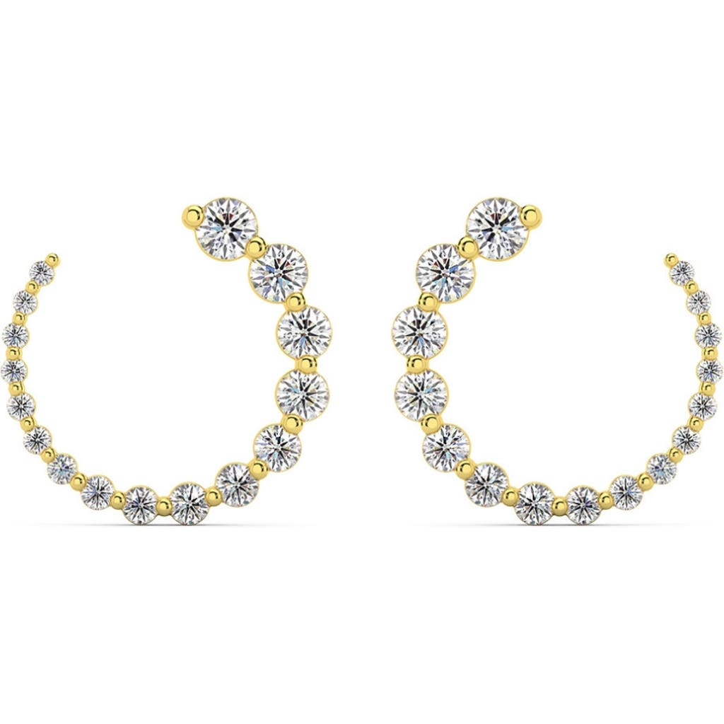 Bliss Diamond 1 1/2ct Graduated Diamond Circle Earrings 14k Gold Journey Studs Lab Grown In 14k Yellow Gold