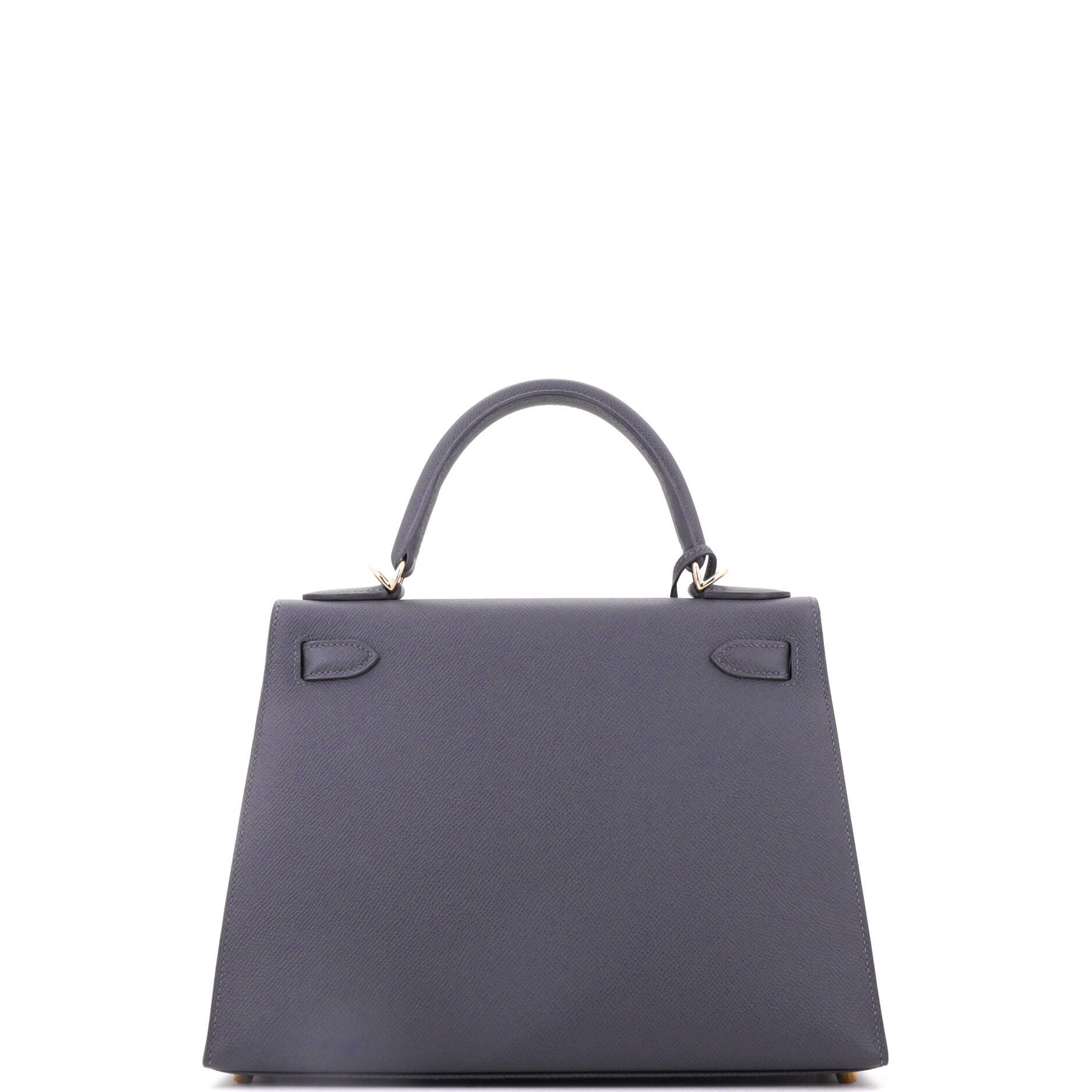 Kelly Handbag Grey Epsom with Permabrass Hardware 28, Alternate, color, Grey