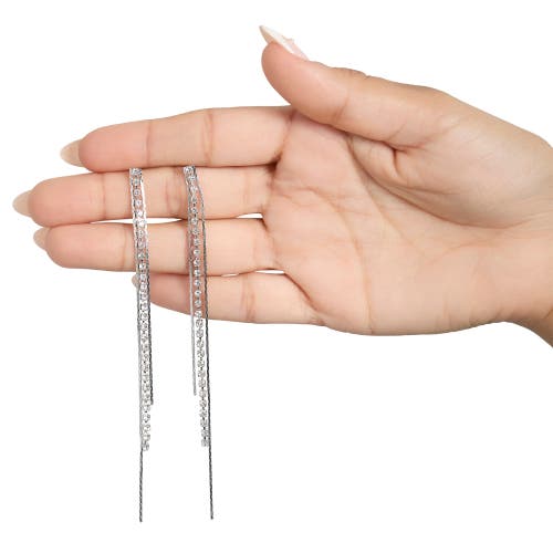 Bcbg Chain Fringe Drop Earrings In Gray