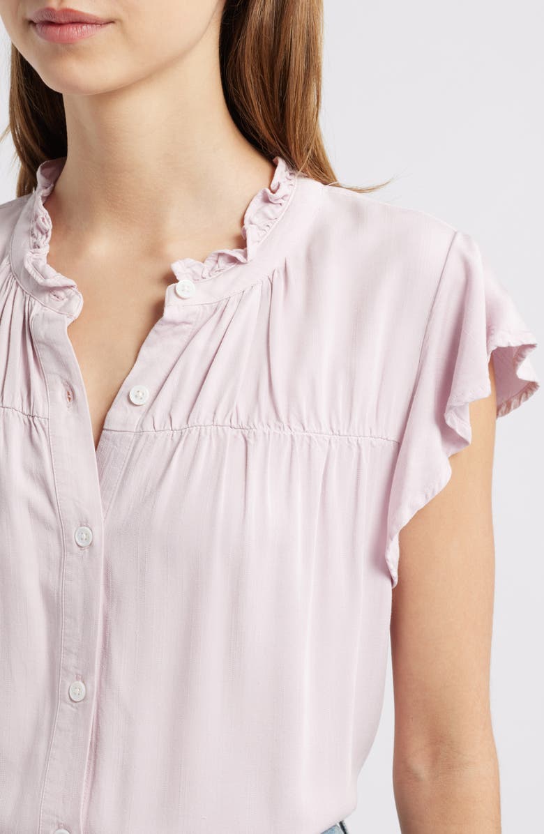 Rails Ruthie Flutter Sleeve Denim Button-Up Shirt, Alternate, color, Dusty Rose