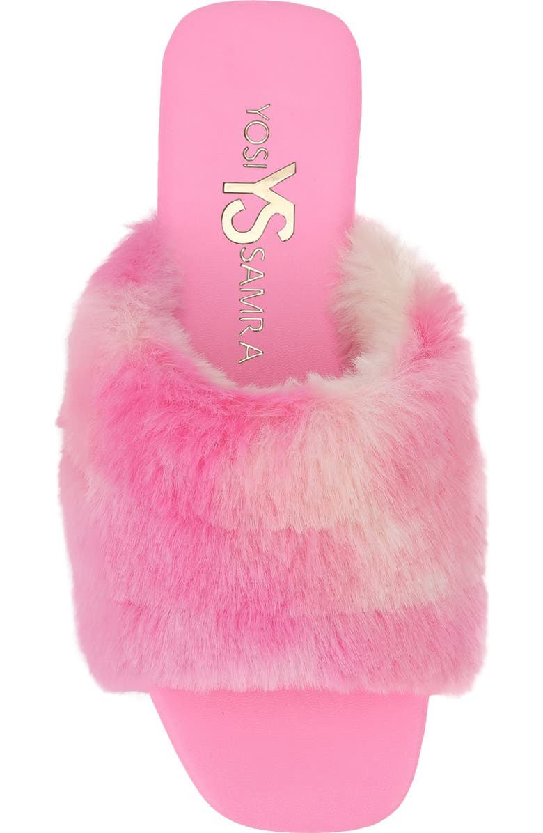 Yosi Samra Kids' Miss Nora Faux Fur Slide, Alternate, color, Pink