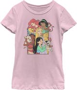 Disney Girl's Disney Princess Pets Distressed  Graphic T-Shirt