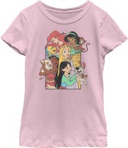 Disney Girl's Disney Princess Pets Distressed  Graphic T-Shirt