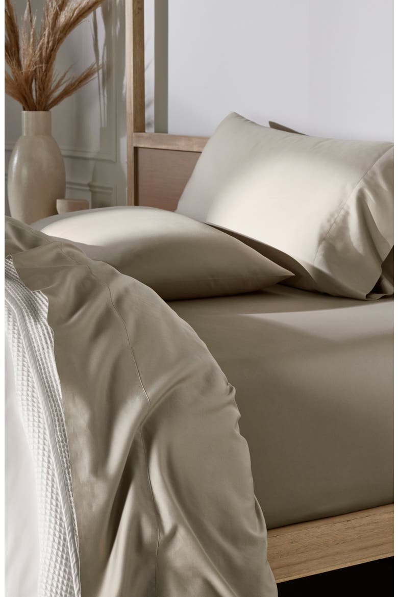 Percale Hemmed Sheet Set, Alternate, color, OAK