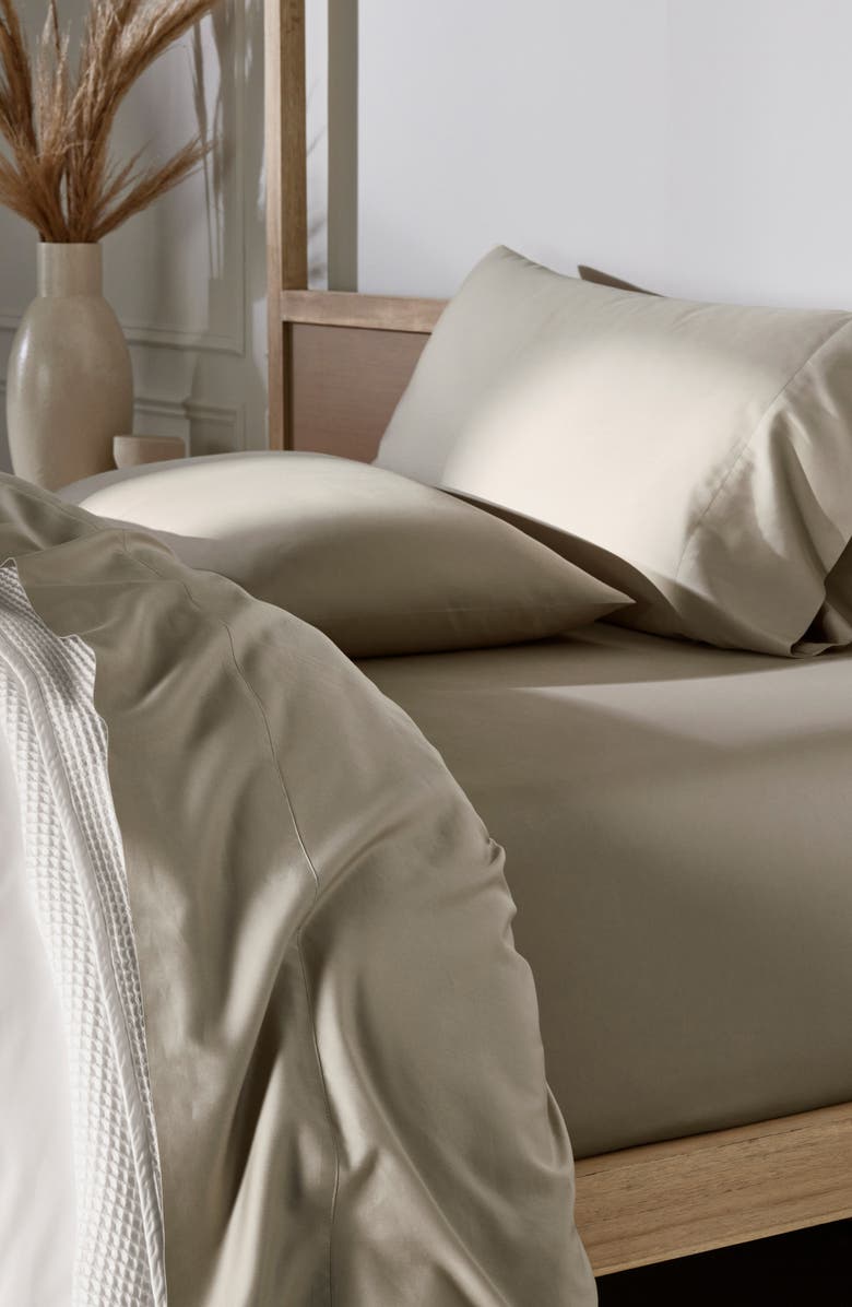 Boll & Branch Percale Hemmed Sheet Set, Alternate, color, Oak