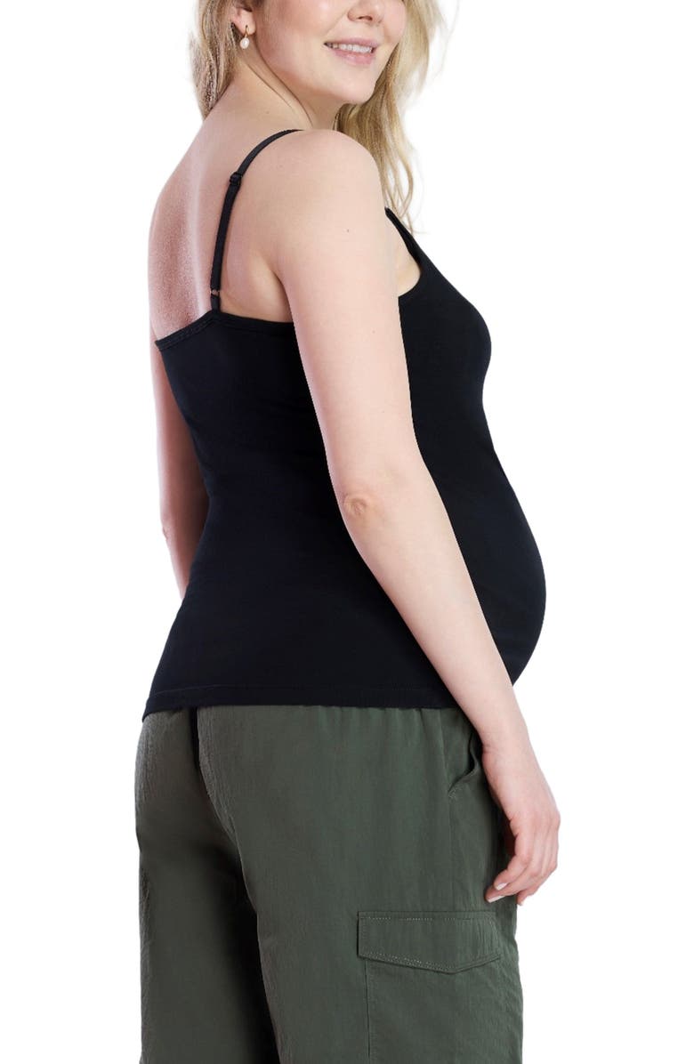 MOTHERHOOD MATERNITY Clip Down Nursing Tank Top Cami, Alternate, color, Black