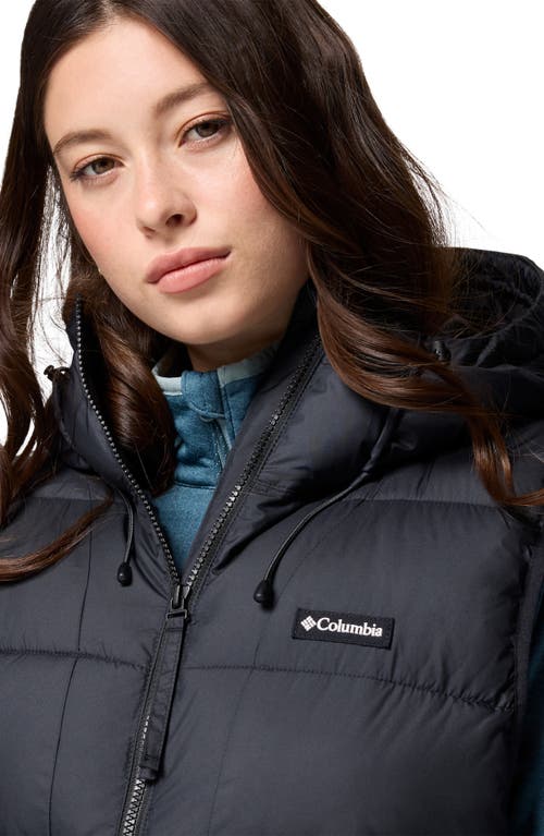 Columbia Pike Lake Ii Water Repellent Insulated Longline Hooded Vest In Black