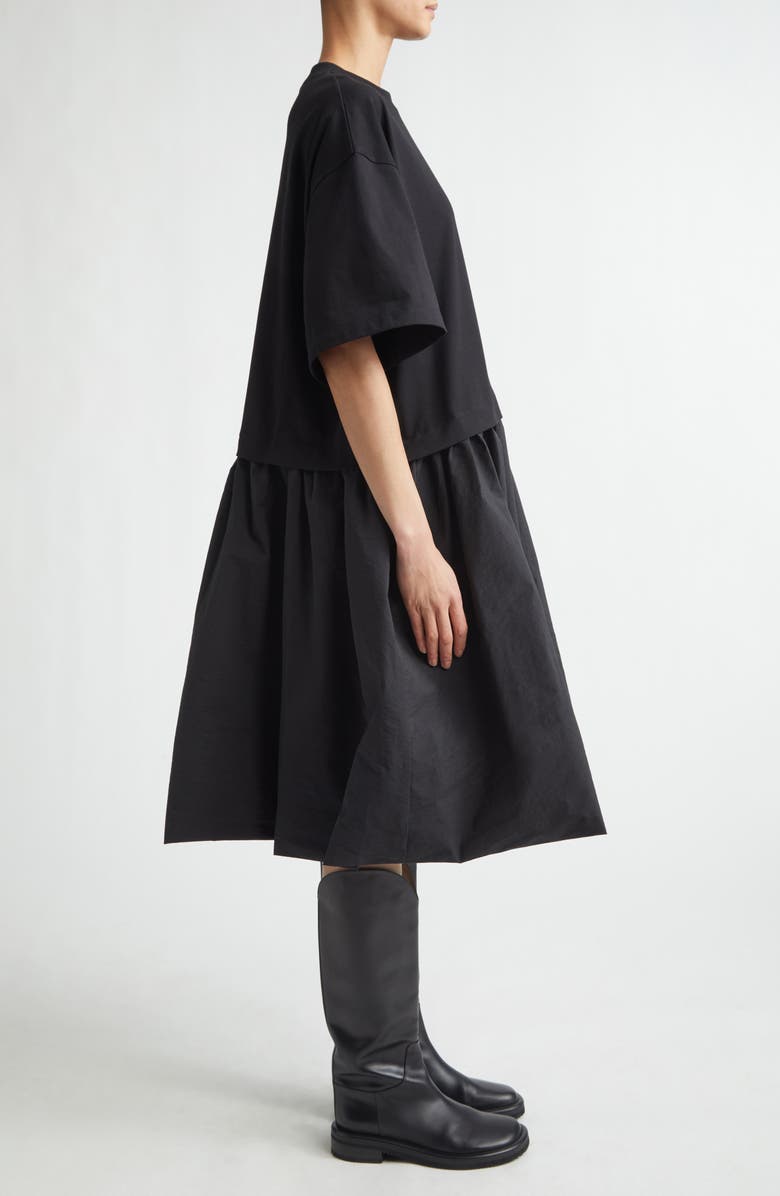 MELITTA BAUMEISTER Combo Jersey & Poplin T-Shirt Dress, Alternate, color, Black