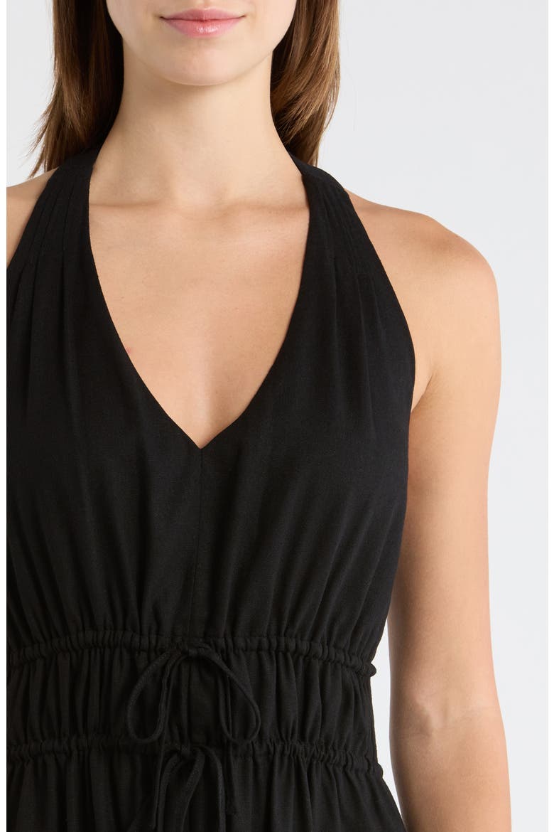 Alysha Halter Midi Dress, Alternate, color, BLACK