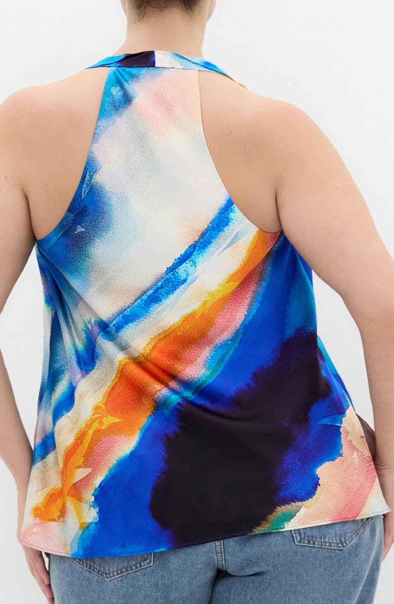 City Chic Print Cowl Neck Sleeveless Satin Top, Alternate, color,