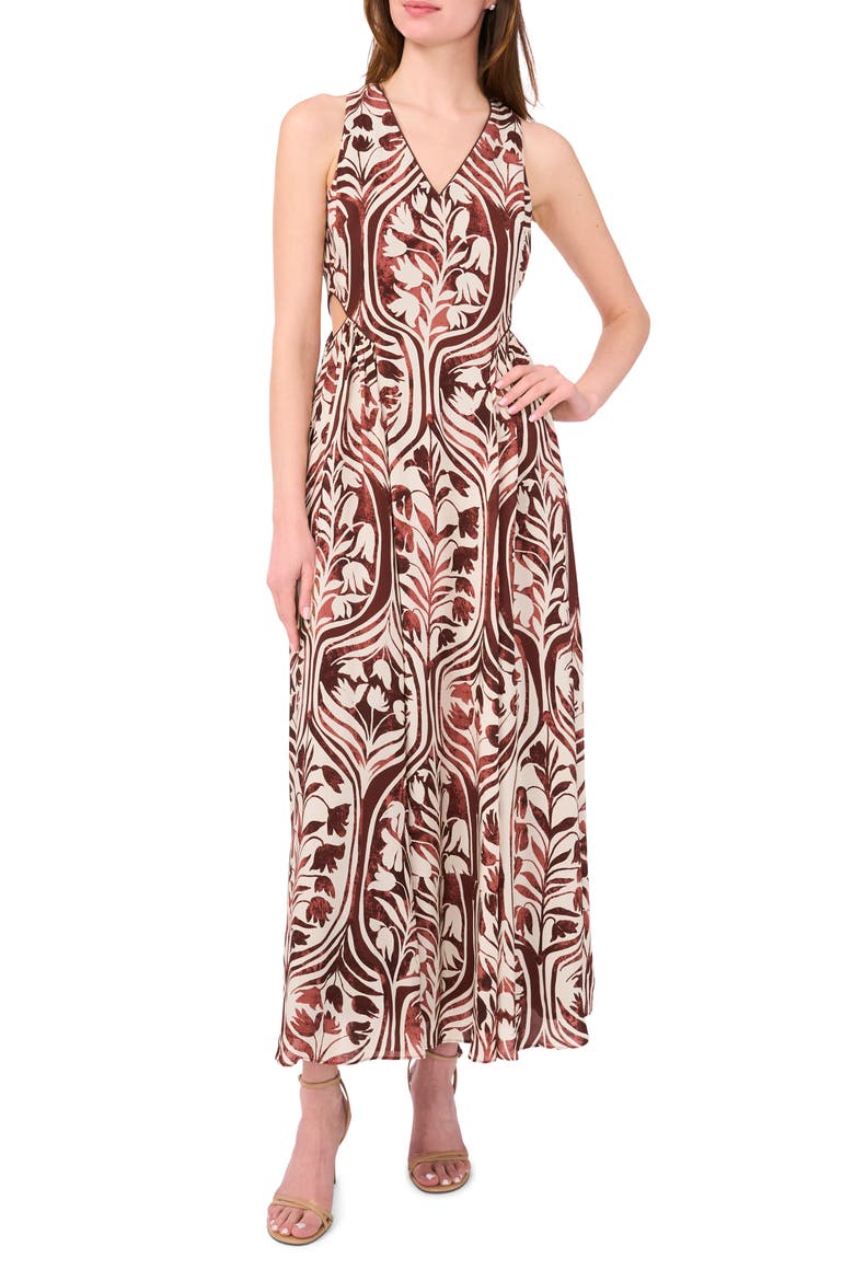 The Camila Cutout Midi Dress, Main, color, COCONUT BROWN