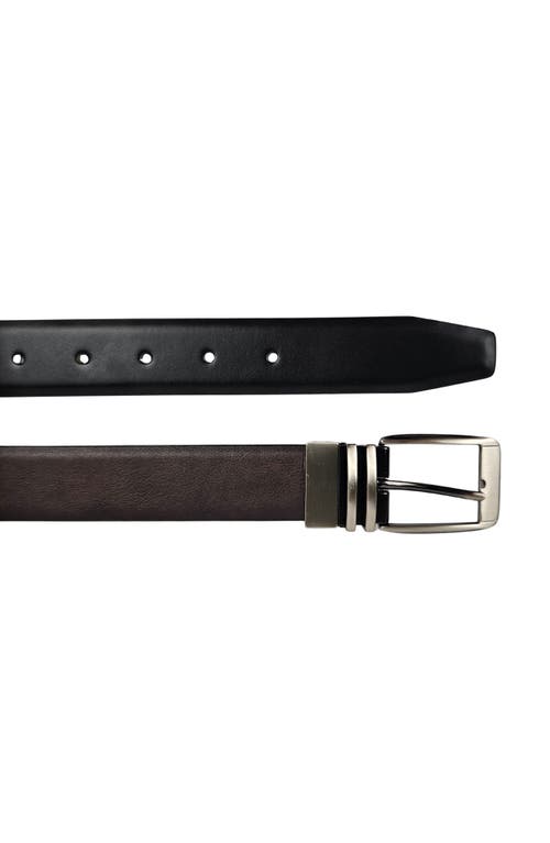 Vince Camuto Reversible Metal Keeper Leather Belt In Multi