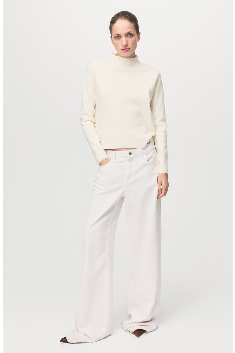 Mock Neck Sweater, Alternate, color, ECRU