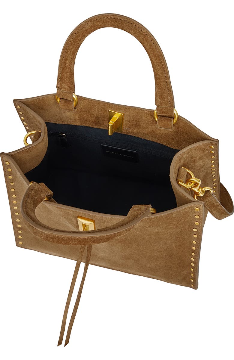Rebecca Minkoff Small Darren Suede Tote Bag, Alternate, color, Praline