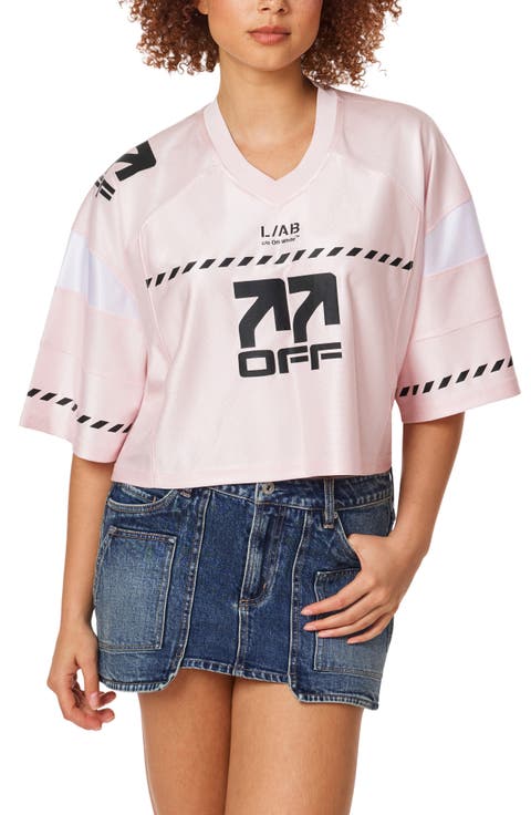 Cropped Mesh Jersey Top