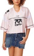 L/AB OFF-WHITE Cropped Mesh Jersey Top