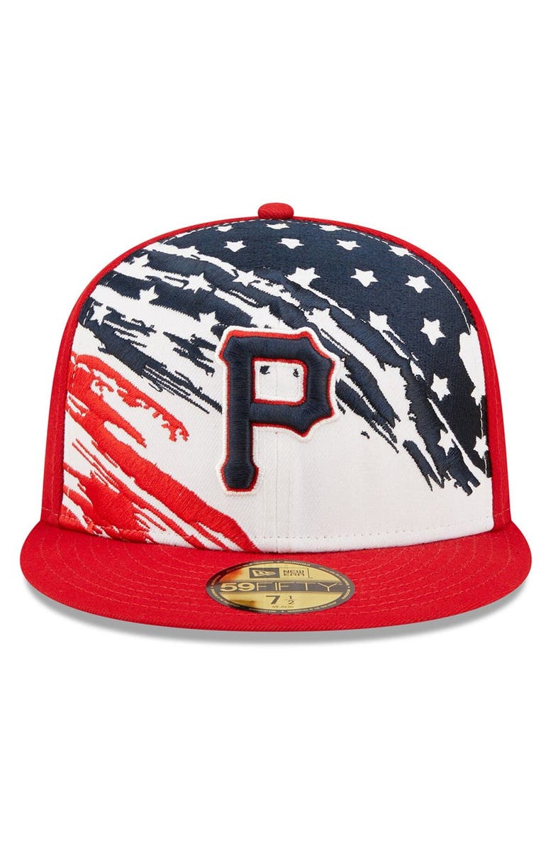 New Era Men's New Era Red Pittsburgh Pirates 2022 4th of July On-Field 59FIFTY Fitted Hat, Alternate, color, Red