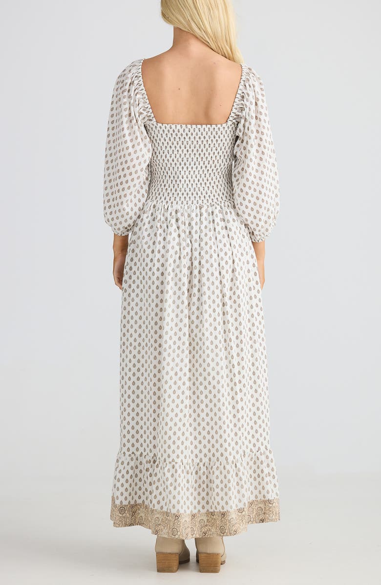 Talisman the Label Emelina Smocked Maxi Dress, Alternate, color, Temple